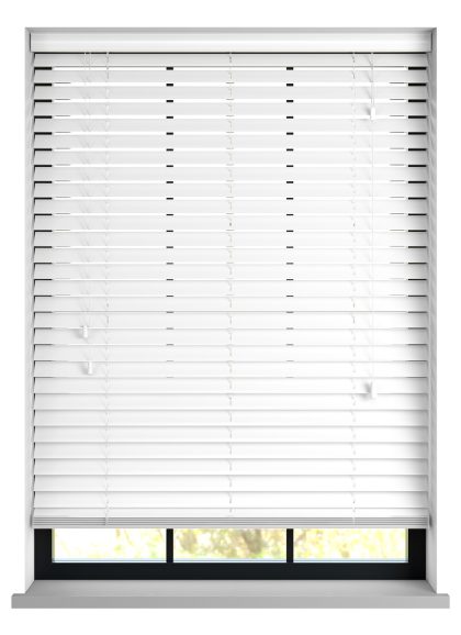 123jaloezie.nl Sunwood houten jaloezie met koord - gloss wit