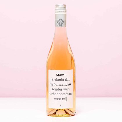 Ditverzinjeniet Wijnfles 9 maanden zonder wijn voor mij - Rosé (Blush Rosé)