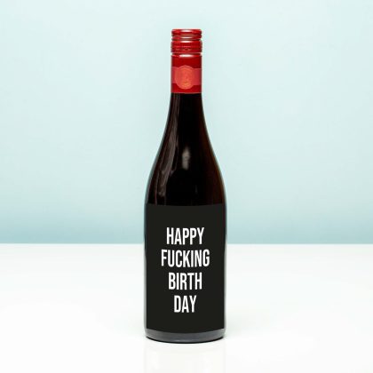 Ditverzinjeniet Wijnfles Happy fucking birthday - Rood (Merlot)
