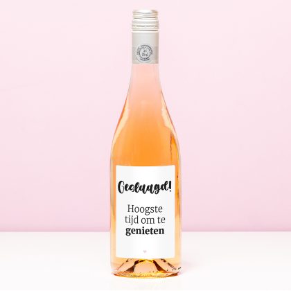 Ditverzinjeniet Wijnfles Geslaagd tijd om te genieten - Rosé (Blush Rosé)