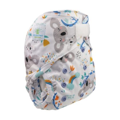 Babybum Blümchen Alles-in-Twee luier - ECO Shell Lieve Koala - Klittenband