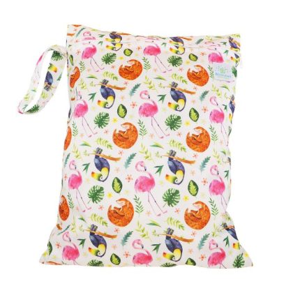 Babybum Blümchen wetbag (4 luiers) Flamingo