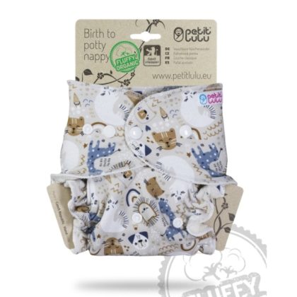 Babybum Petit Lulu Fluffy Organic Maxi Night - Siesta in the Zoo - Drukknoopjes