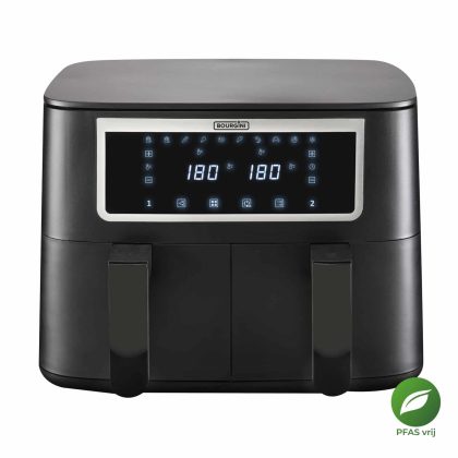 Bourgini Duo Airfryer 8.0L - 2x 4.0L - Zwart - PFAS-vrij