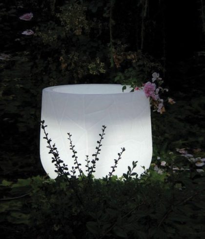 Serralunga 1825 Bloempot Memory Wit Verlicht