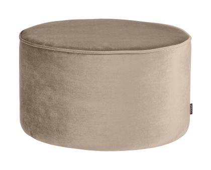 WOOOD Poef 'Sara' Laag, Velvet, kleur Khaki