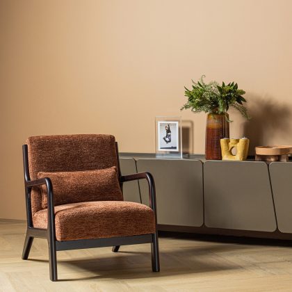 WOOOD Fauteuil Mark Chenille - Bruin