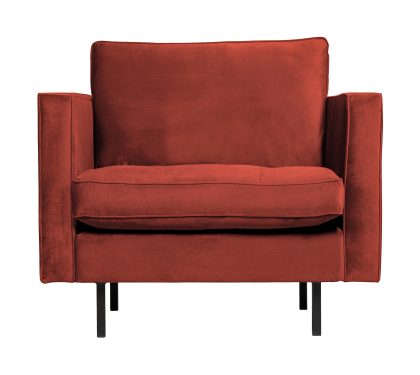 WOOOD Fauteuil 'Rodeo' Classic, Velvet, kleur Chestnut