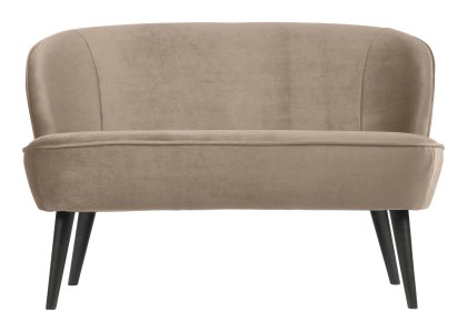 WOOOD Bankje 'Sara' Velvet, kleur Khaki