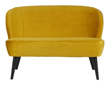 WOOOD Bankje 'Sara' Velvet, kleur Okergeel