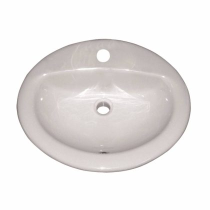 Go by Van Marcke Wastafel VM Isifix Isicentro 51x44 cm Porselein Inbouw Wit Met Overloop Go by Van Marcke