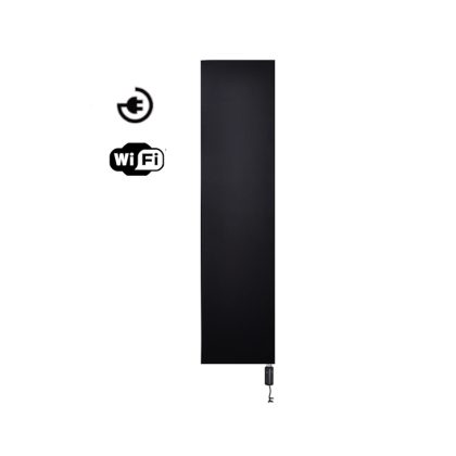 Sanicare Radiator Sanicare Denso Met WiFi 180 x 40 cm Mat Zwart Met Thermostaat Chroom Linksonder Sanicare