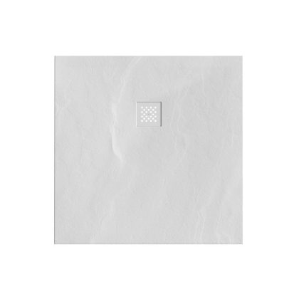 Brauer Douchebak Sanitop Just Creating Relievo Crag 100x100 cm Mat Wit Brauer