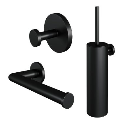 Brauer Toiletaccessoire Set Brauer Black 3-in-1 met PVD coating Mat Zwart Brauer