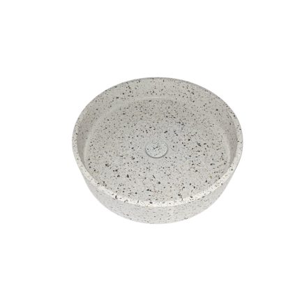 Sanimex Opbouw Wastafel Sanimex Crystal Beton Rond Terrazzo Wit Sanimex