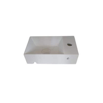 Sanimex Opbouw Wastafel Sanimex Sardonyx Solid Surface Rechthoekig Wit Sanimex