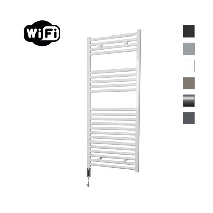 Sanicare Elektrische Radiator Sanicare HWV Met Wifi 111,8x45 cm Wit 596W Met Thermostaat Chroom Linksonder Sanicare