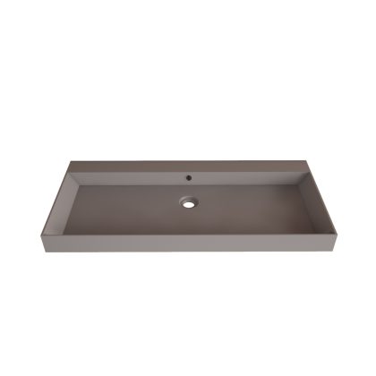Gliss Design Wastafel Gliss Design Lako 100 cm 2 Kraangaten Mat Leigrijs Gliss Design