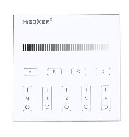 Mi·Light DALI DT6 4-Zone Enkelkleurige Panel Touch Wandpaneel