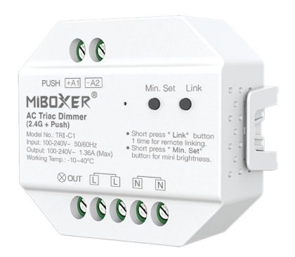 Mi·Light Miboxer 220Volt Triac Dimmer module RF draadloos + Push dimmen | 300W