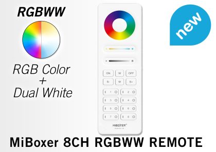 Mi·Light C8 Witte Touch Remote RGB+CCT (Dual White) Mi-Light RGBWW met 8-kanalen