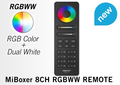 Mi·Light C8 ZwarteTouch Remote RGB+CCT (Dual White) Mi-Light RGBWW met 8-kanalen