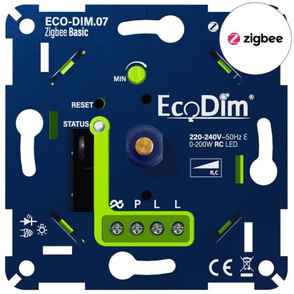 EcoDim ECO-DIM.07 Zigbee Basic Led dimmer universeel 0-200W (RC)