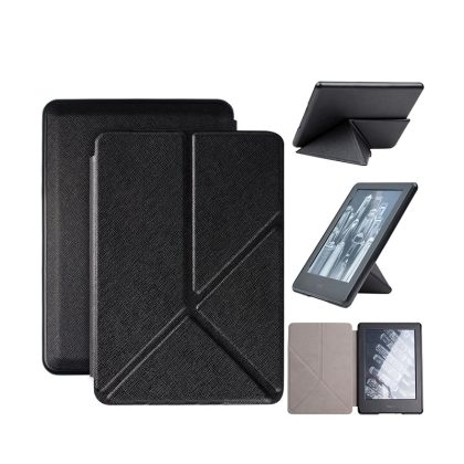 Lunso - sleepcover origami hoes - Kindle 2019 (Generatie 10) - Zwart