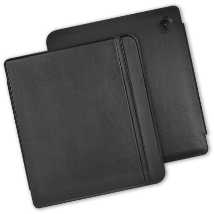 Lunso Kobo Libra Colour hoes (7 inch) - echt leren sleepcover - Zwart