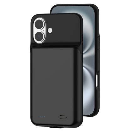 Lunso iPhone 16 case - Powerbank hoesje 7000 mAh - Zwart