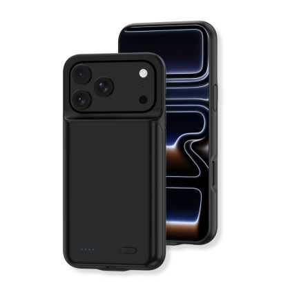 Lunso iPhone 17 Pro Max case - Powerbank hoesje 7000 mAh - Zwart