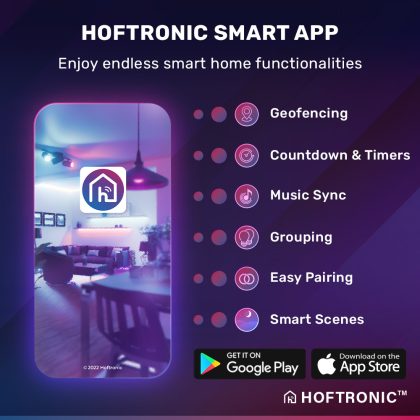 Hofronic Set van 6 Pittsburg - Smart inbouwspots - WiFi + Bluetooth - Bestuurbaar via App - RGBWW Dimbaar - Wit - kantelbaar - IP20 - Google home , Alexa en S