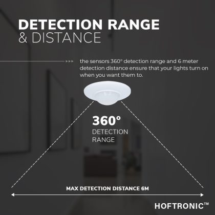 HOFTRONIC™ PIR bewegingssensor met schemerschakelaar 360° bereik 6 meter Maximaal 300 Watt IP20 inbouw kleur wit