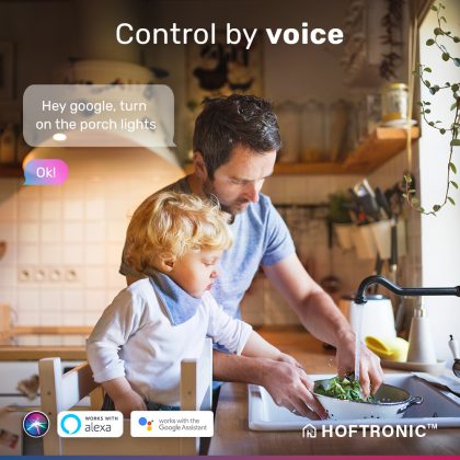 HOFTRONIC SMART 4x Cadiz witte Smart LED Inbouwspots complete set - Wifi & Bluetooth - 12V - 3 Watt - 2700K warm wit