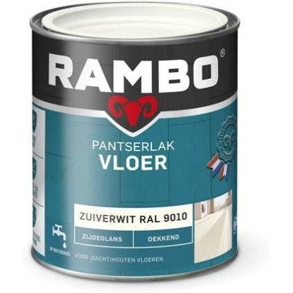 Rambo Pantserlak Vloer Dekkend Zijdeglans - Zuiverwit Ral 9010