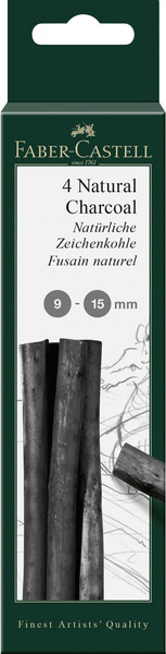 Faber Castell Houtskool Pitt Monochrome - 9-15 mm op blister