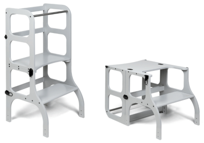 Ette Tete Leertoren Step'n Sit | Inklapbaar tot tafel en stoel | Grijs met zwart