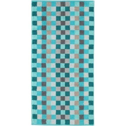 Cawö Cawö Unique Karo Washandje türkis 16x22