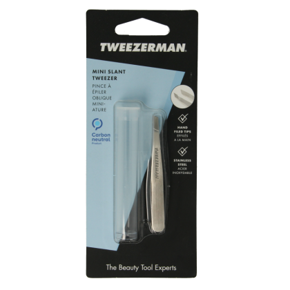 Tweezerman Mini slant tweezer klassiek stainless steel 1 Stuks