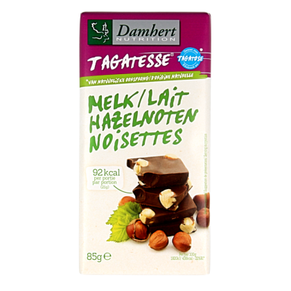 Damhert Chocoladetablet noten minder suikers 85 Gram
