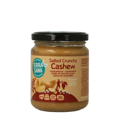 TerraSana Cashewpasta crunchy met himalayazout bio 250 Gram