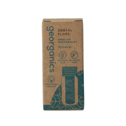 Georganics Dental floss english peppermint 30 meter 1 Stuks