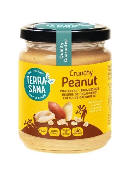 TerraSana Pindakaas crunchy zonder zout bio 250 Gram