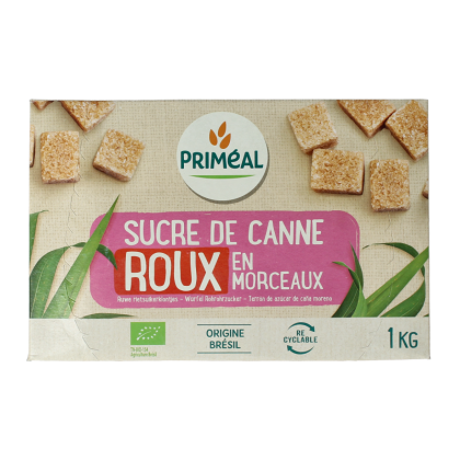 Primeal Bruine rietsuiker klontjes bio 1 Kilogram