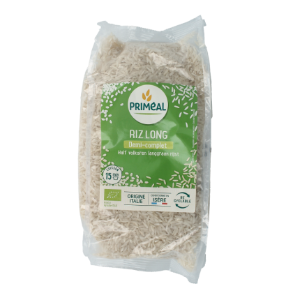 Primeal Halfvolkoren langgraan rijst bio 1 Kilogram