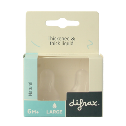 Difrax Flesspeen large natural 6+ maanden 2 Stuks