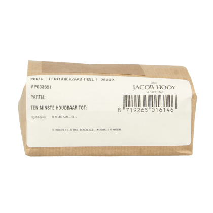 Jacob Hooy Fenegriekzaad heel 250 Gram