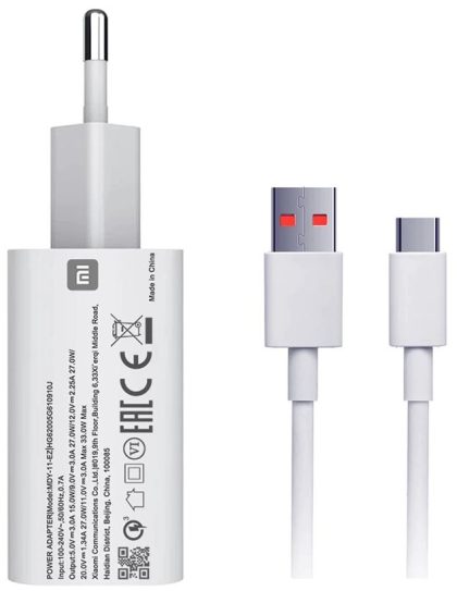 Originele Xiaomi MDY-11-EZ Quick Charge 33 W + USB-C kabel Wit