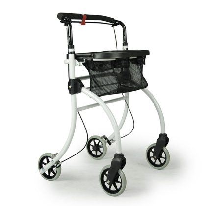 Drive Binnenrollator Roomba (5,6 kg) | Met dienblad en opbergmandje | Duwbeugel | Opvouwbaar | Lichtgewicht rollator | Max. gebruikersgewicht 100 kg | Drive medical