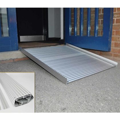 ThuiszorgwinkelXL Oprijplaat oprolbaar | Rolstoelhelling | Aluminium | Afmetingen 91 x 75 cm | Maximale hoogte: 20 cm | Oprijplaten | Drempelhulpen | PR30297